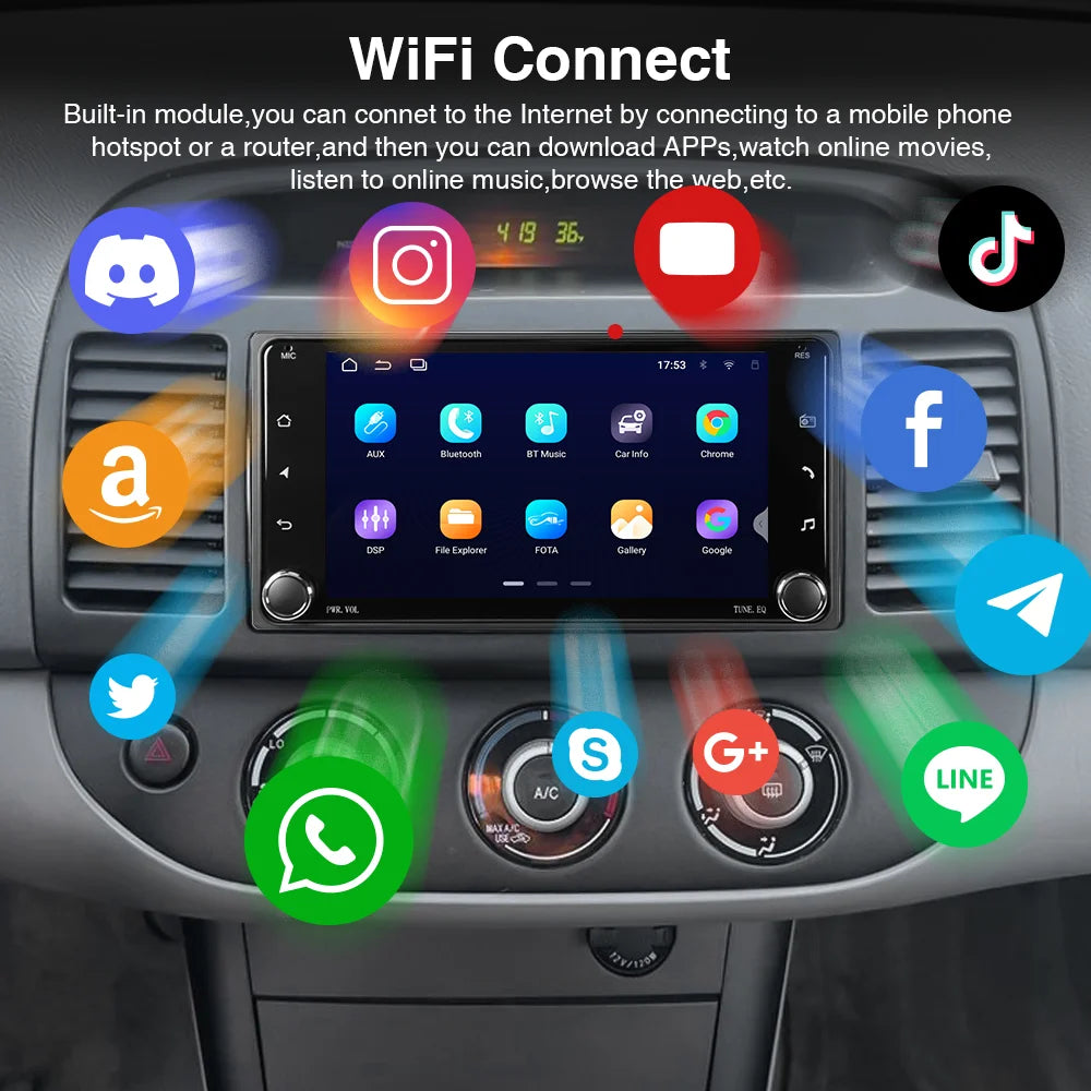 Toyota 7 Inch Universal Car Radio &ndash; Wireless CarPlay