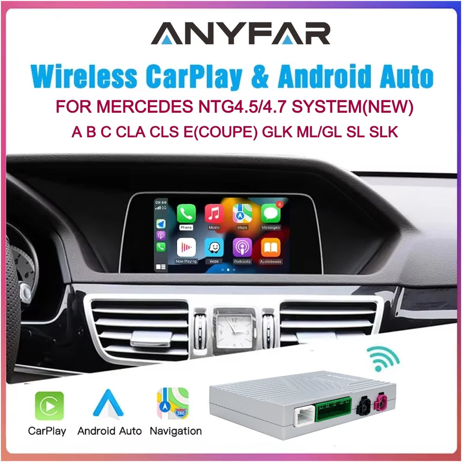 Cutie decodificatoare Mercedes-Benz NTG4.5/4.7 cu Android Auto și CarPlay wireless