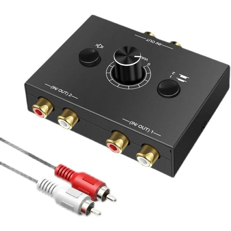 Bi-Directional RCA Audio Switcher 2 In 1 &ndash; Mute Button 2x1 1x2