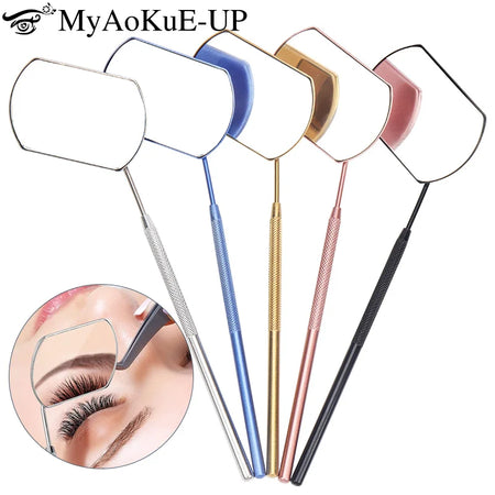 Stainless Steel Eyelash Checking Mirror for Precision Lash Lifting and Extensions