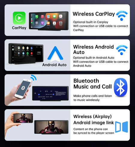 10.26 Inch Universal Car Radio Player with GPS, Wireless CarPlay &amp; Android Auto