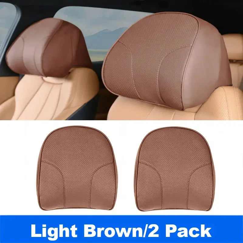 Vtear Universal Car Neck Pillow Memory Foam Headrest Cushion Slip On Elastic Strap Breathable Perforated Neck Relief Accessories by InterCyprus Trading Ltd