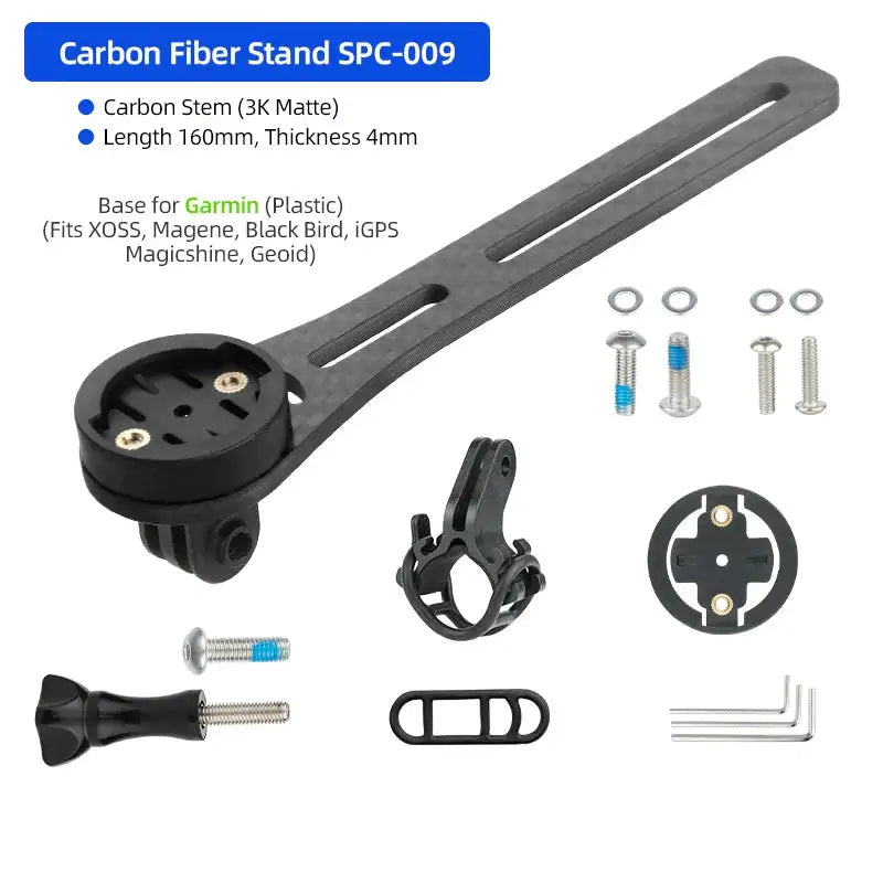 Carbon Handlebar Computer Bracket For Garmin Bryton Wahoo CB Long SPC009GB-B