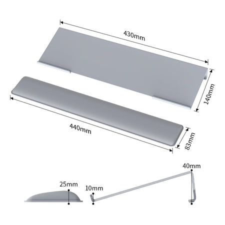 KWRS01 Acrylic Tilted Keyboard Holder &ndash; Ergonomic Rest Gray / CHINA
