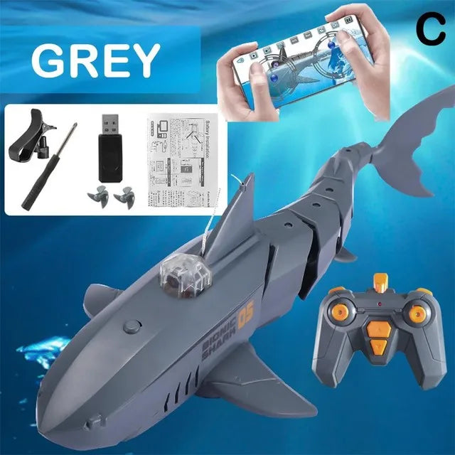 RC Submarine Boat Toy &ndash; 480p Underwater Camera grey App control