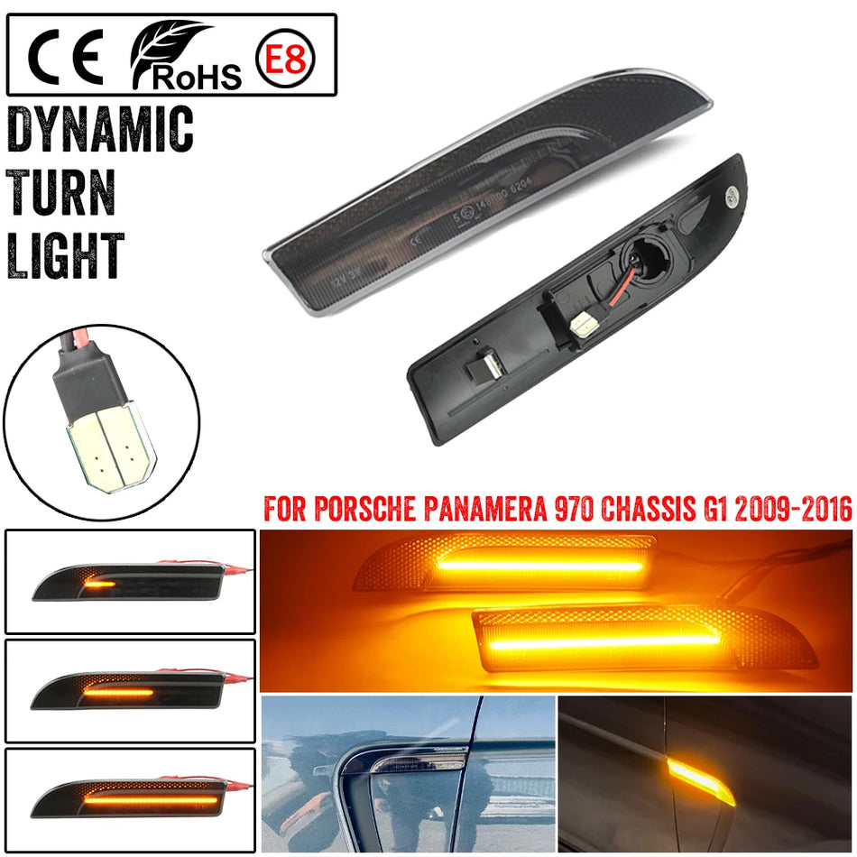Dynamic LED Side Marker Lights For Porsche Panamera 970 2009-2016