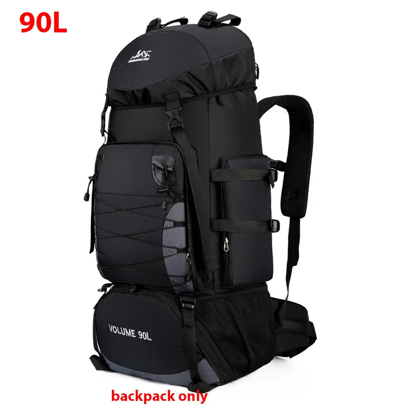 Travel Bag Camping Backpack &ndash; Ultra Durable Outdoor Pack 90L Black  Bag