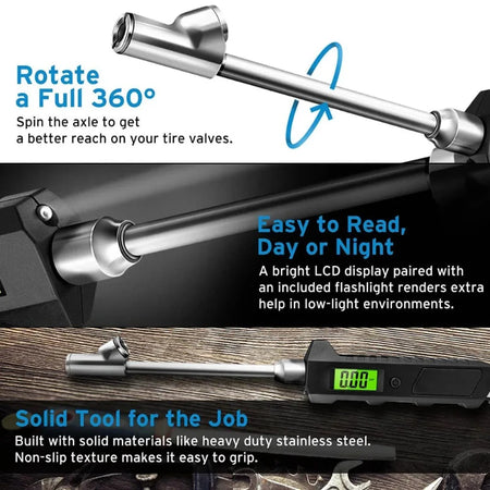 New Protable Digital Tire Gauge 230 PSI &ndash; Dual Head Design