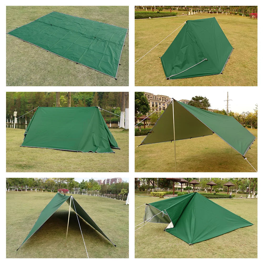 Versatile Waterproof Camping Tarp with 19 Hang Points - Lightweight Sun Shelter