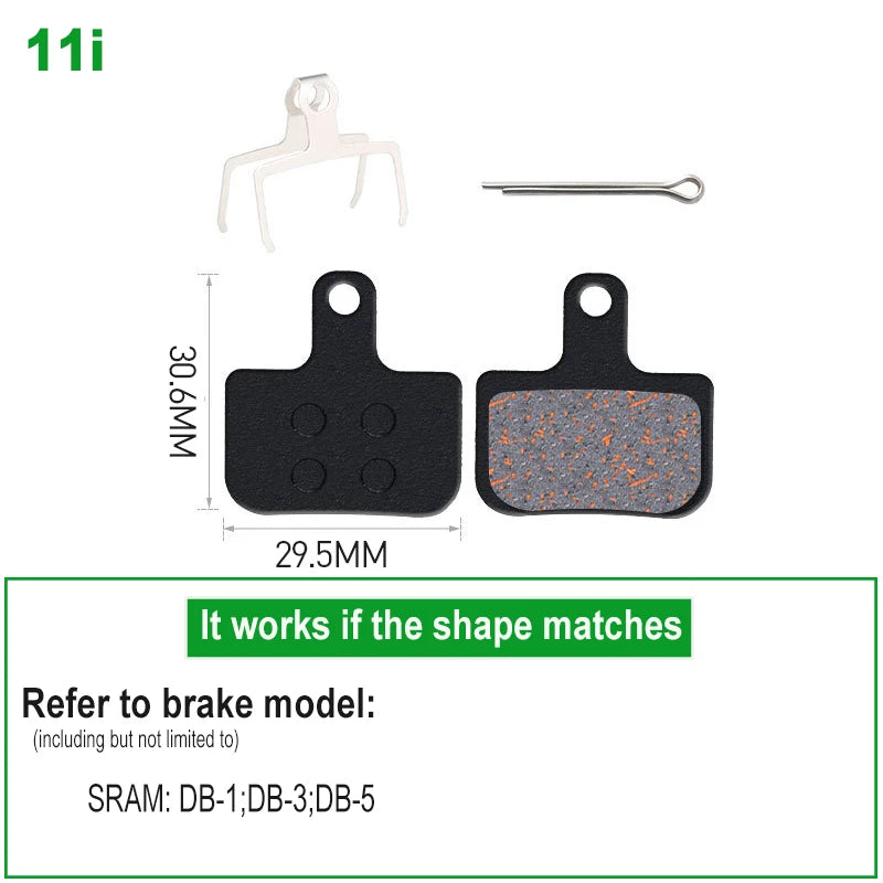 1 Pair SemiMetallic Hydraulic Disc Brake Pads &ndash; Shimano SRAM