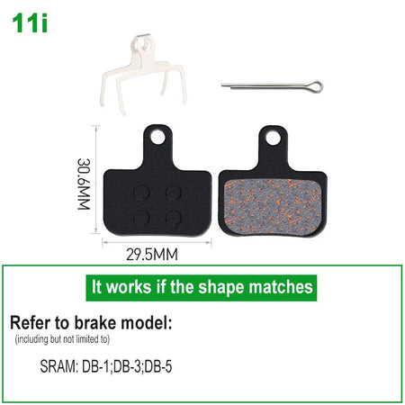 1 Pair SemiMetallic Hydraulic Disc Brake Pads &ndash; Shimano SRAM