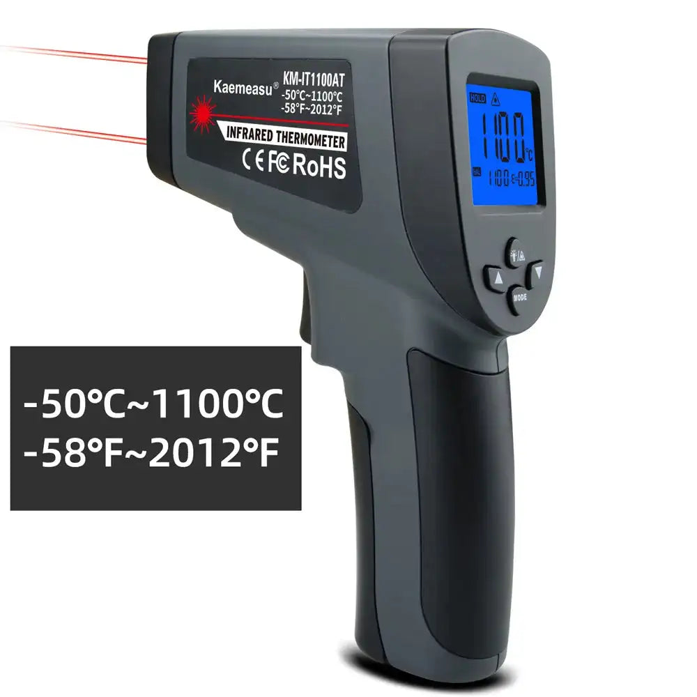 Infrared Thermometer Gun 50 to 1600C LCD Laser Pyrometer black 1100 / CHINA