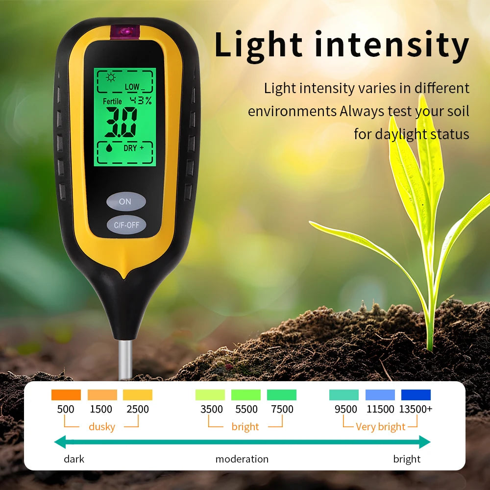 LCD Backlight Soil Tester &ndash; Multifunctional 6 in 1 Soil Analyzer