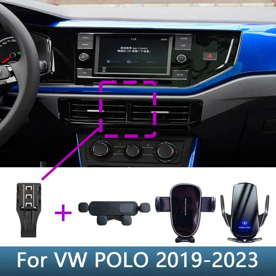 VW Polo Phone Holder With Wireless Charging Base 2019-2023