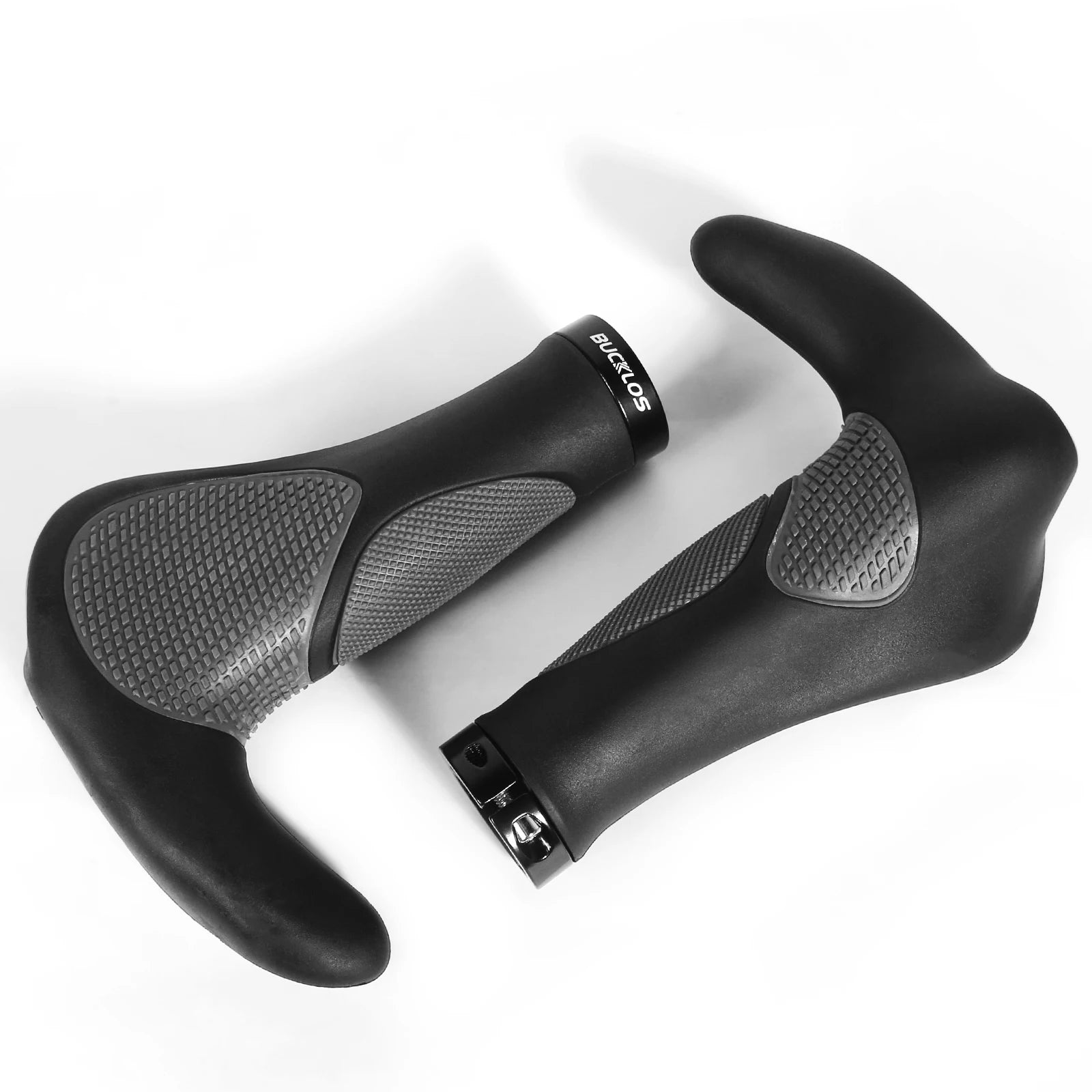 BUCKLOS Ergonomic Non-Slip Bike Handlebar Grips with Shock Absorption L-Size