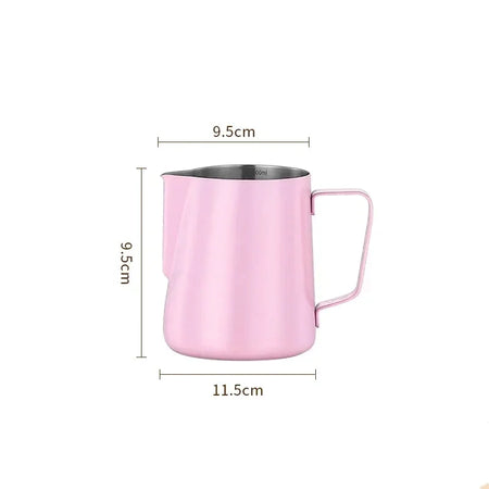 WUWANLI Stainless Steel Milk Frothing Pitcher &ndash; Precision Measurement for Perfect Latte Art 600ML Pink