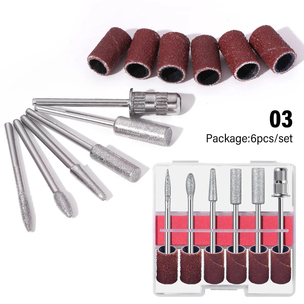 YIKOOLIN DMT Nail Drill Bits Set - Multi Size 12-30 C-6PCS