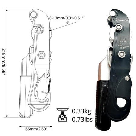Lighten Up 25KN Climbing Descender for Ropes (0.35-0.5 Inch)