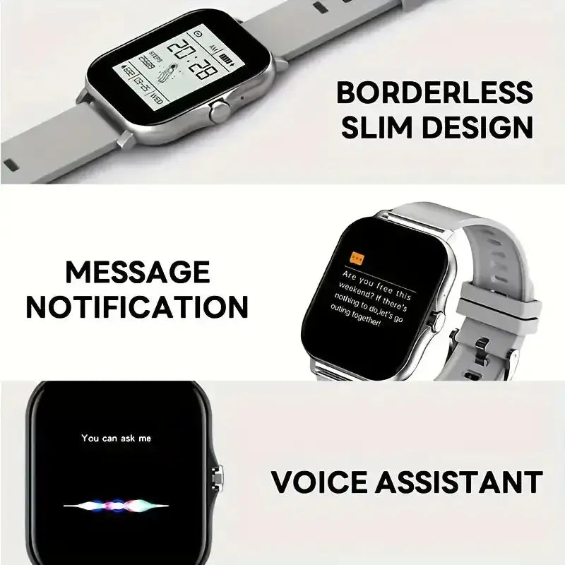 LAXASFIT 2025 Smart Watch Full Touch Heart Rate Monitor