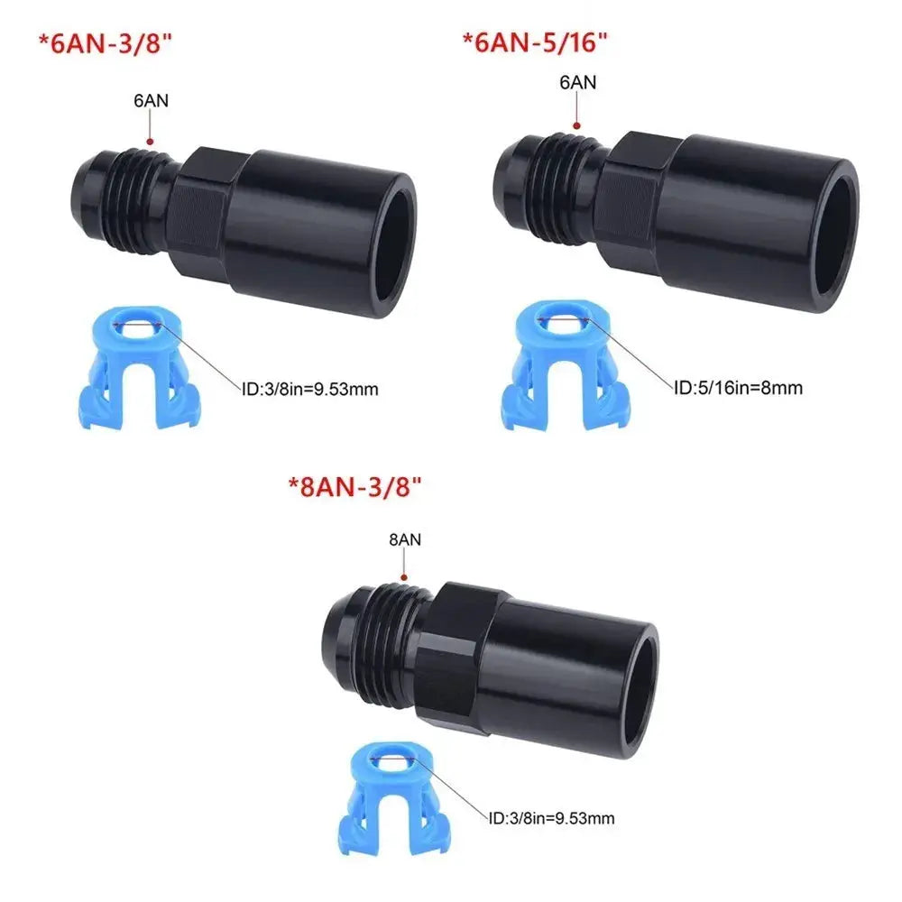 1PC Aluminum 6AN 8AN Male To 3/8" 5/16" Quick Disconnect Male Push On EFI Fitting Adapter Quick Connect by InterCyprus Trading Ltd
