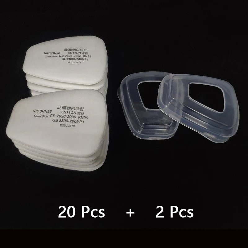 5N11 Pre-Filters for 6000/7000 Masks &ndash; Non-Oil Particulates 20 Filters 2 Covers