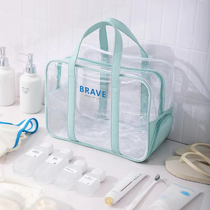 Clear PVC Toiletry Bag - Waterproof Transparent Organizer