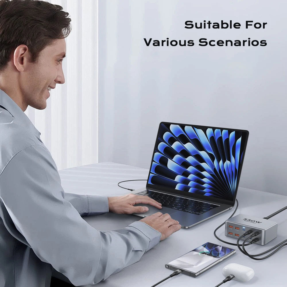 330W Multi Port GaN Charger &ndash; Fast Charging For Laptops And Smartphones