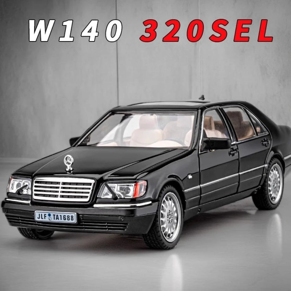 Model avtomobila S320 v merilu 1:24 iz diecast materiala s zvokom in lučmi, povlečni volan.