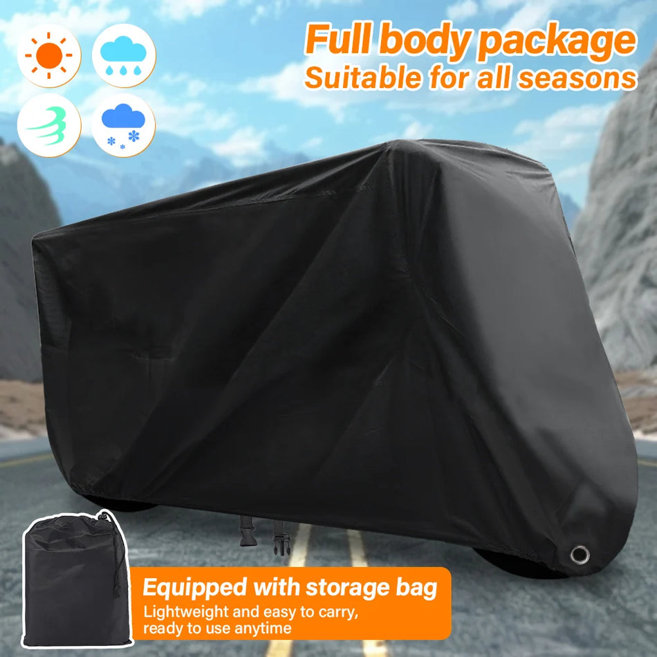 Hulit Motorcycle Cover Waterproof All Season With Lock 190T