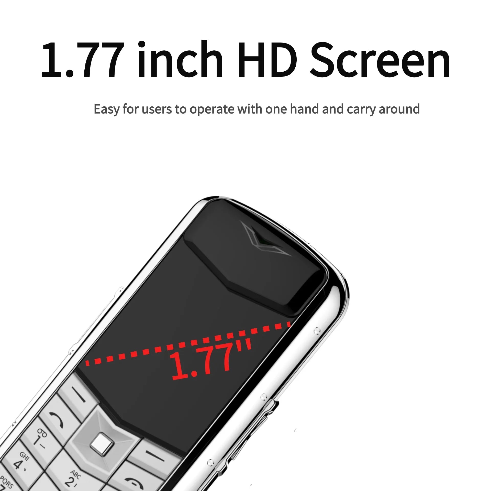 Unlocked Metal Palm Cellphone &ndash; Compact Dual SIM 2G GSM