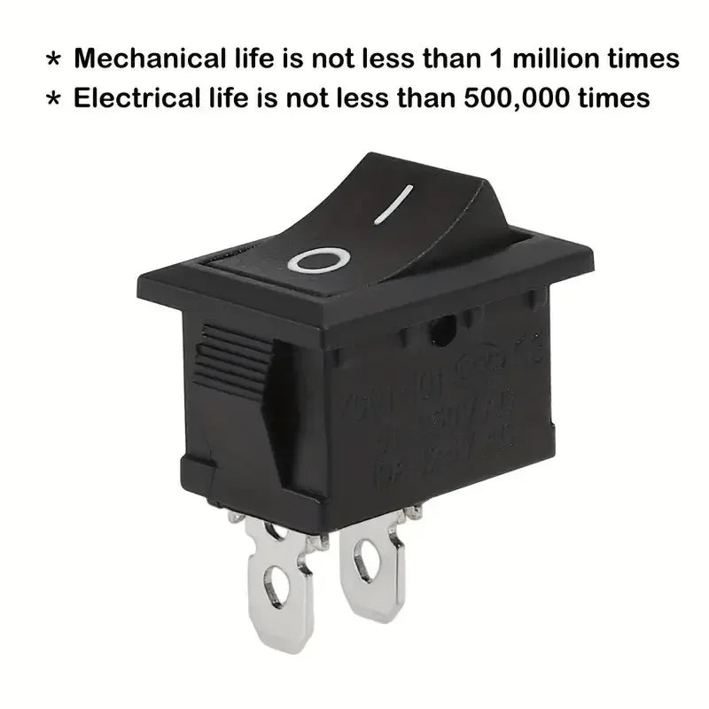 10/30/100 Pcs KCD1 Snap - in Boat Rocker Switch - SPST ON - OFF, 2/3/4 Pin, 250V 6A (AC) / 125V 10A, 2P Toggle Power Snap Switch