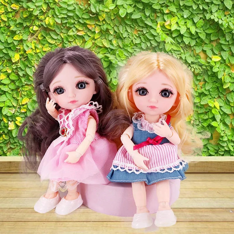🟠 Μικρές κούκλες BJD Swivel Dolls Blue Eyes For Toys for Children's Girls Girls 16cm Pink Princess Qbaby Accessories Makeup Outfit Dolly