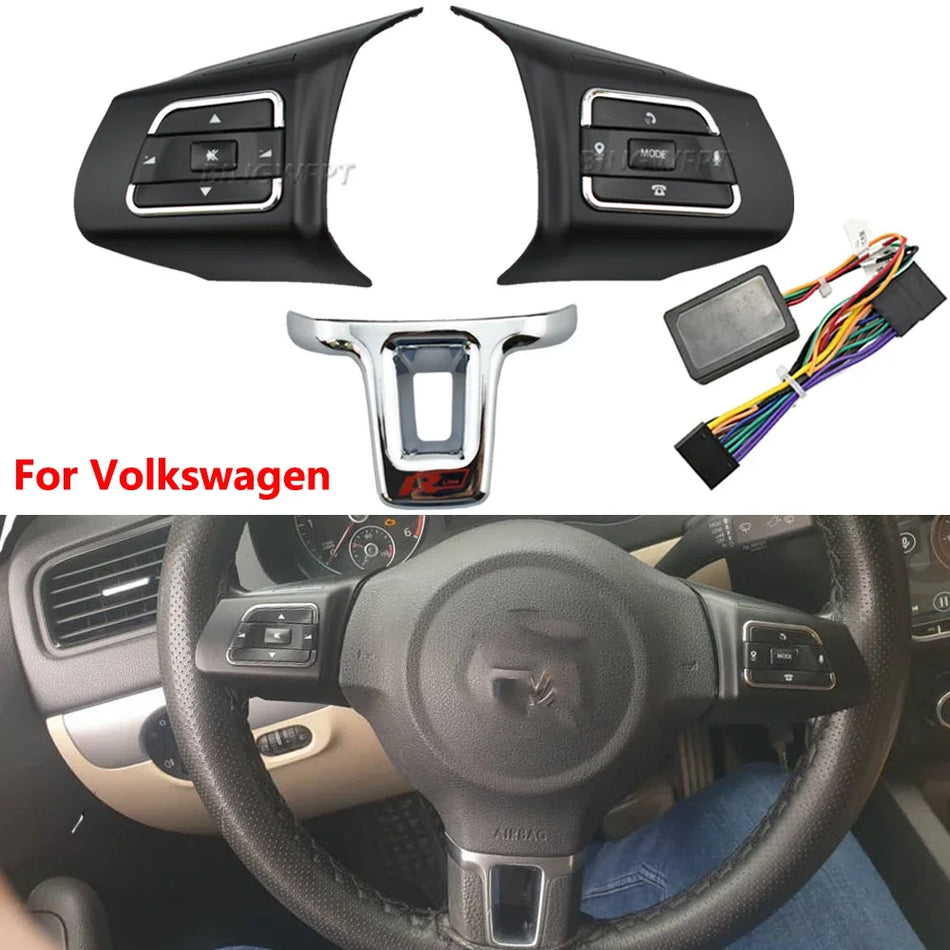 Botão Remoto do Volante para Volkswagen Golf 2010-2012 Bora 2011-2015