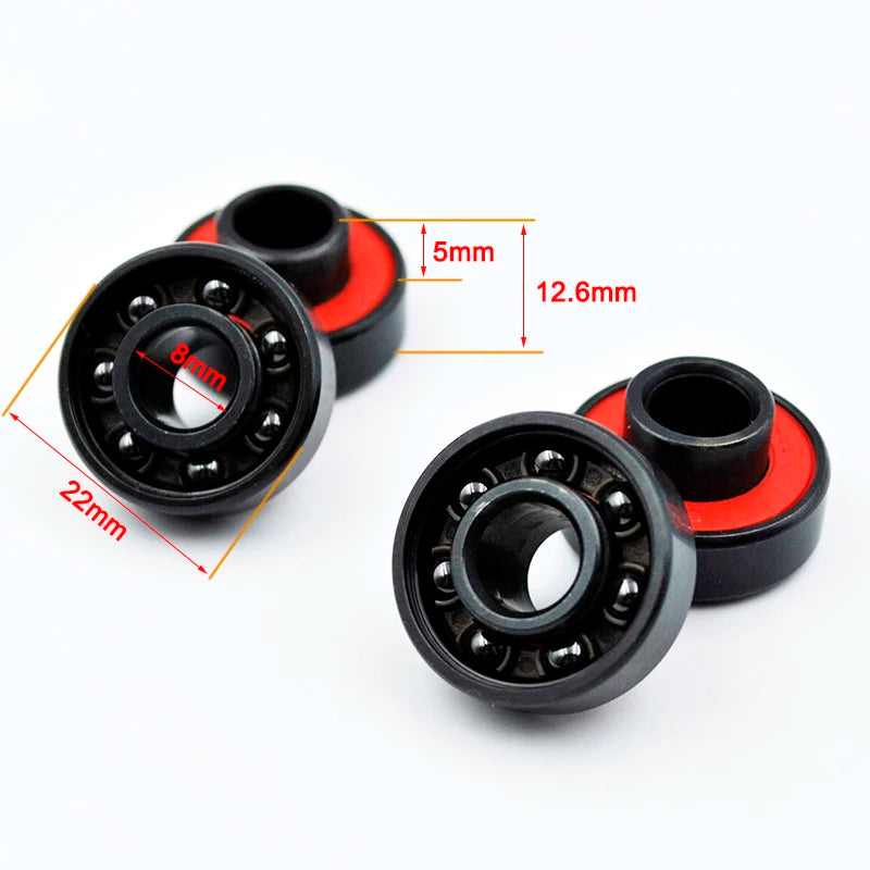 608 2RS Black Ceramic Ball Bearing 8x22x7mm &ndash; Low Noise 608 2RS / CHINA / 8Pcs