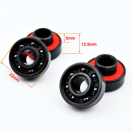 608 2RS Black Ceramic Ball Bearing 8x22x7mm &ndash; Low Noise 608 2RS / CHINA / 8Pcs