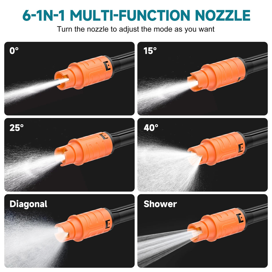Synxiter 6-v-1 vysokotlaková pištoľ na umývanie áut pre Makita 18V, bezdrôtová