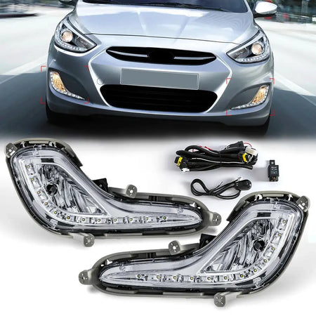 For Hyundai Accent 2012 2013 2014 2015 2016 2017 DRL LED Daytime Running Light Fog Lamp Car Auto Headlight Waterproof Daylights by InterCyprus Trading Ltd