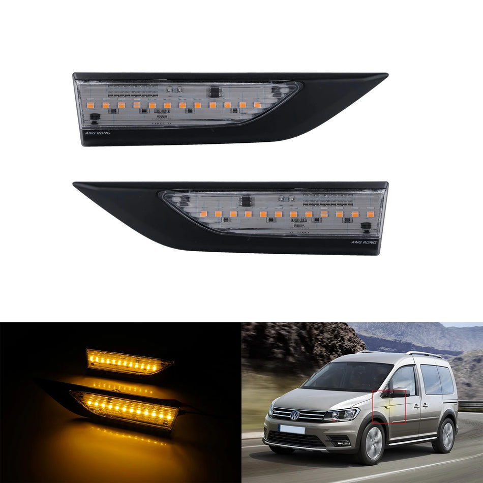 VW Caddy 4 MK IV Pomarańczowe LED Światło Bocznego Znacznika z Przezroczystą Soczewką