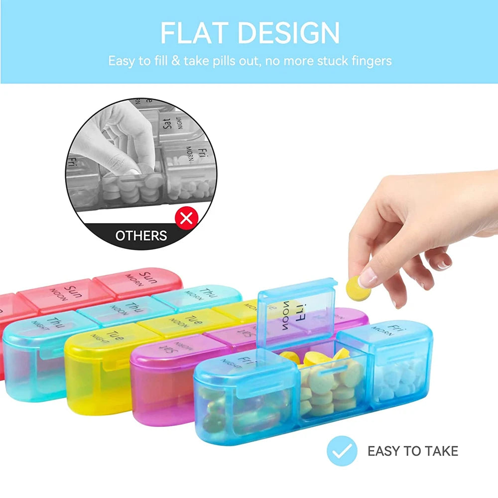 Weekly Pill Organizer &ndash; 21 Compartment Travel Case for Easy Medication Management