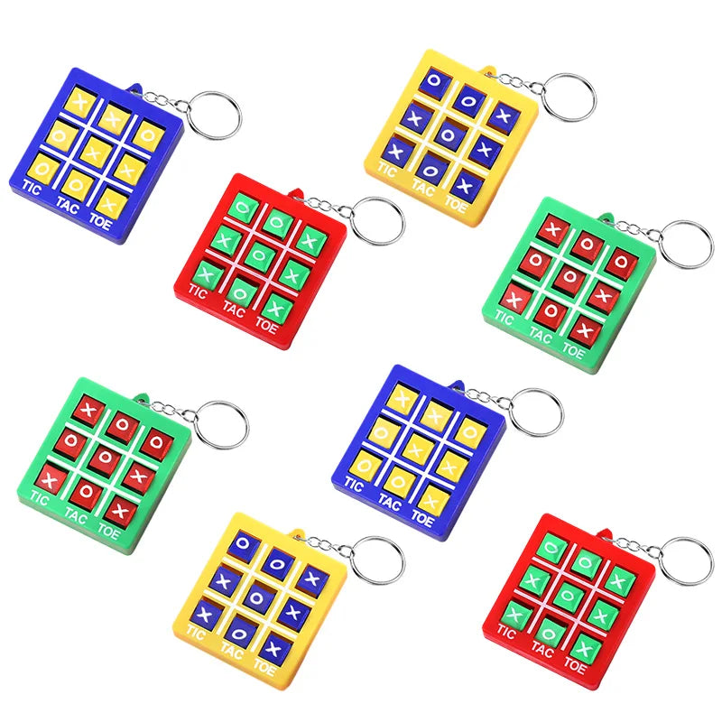 Tic Tac Toe Game Keychain - Educational Toy for Parties and Prizes 8pcs