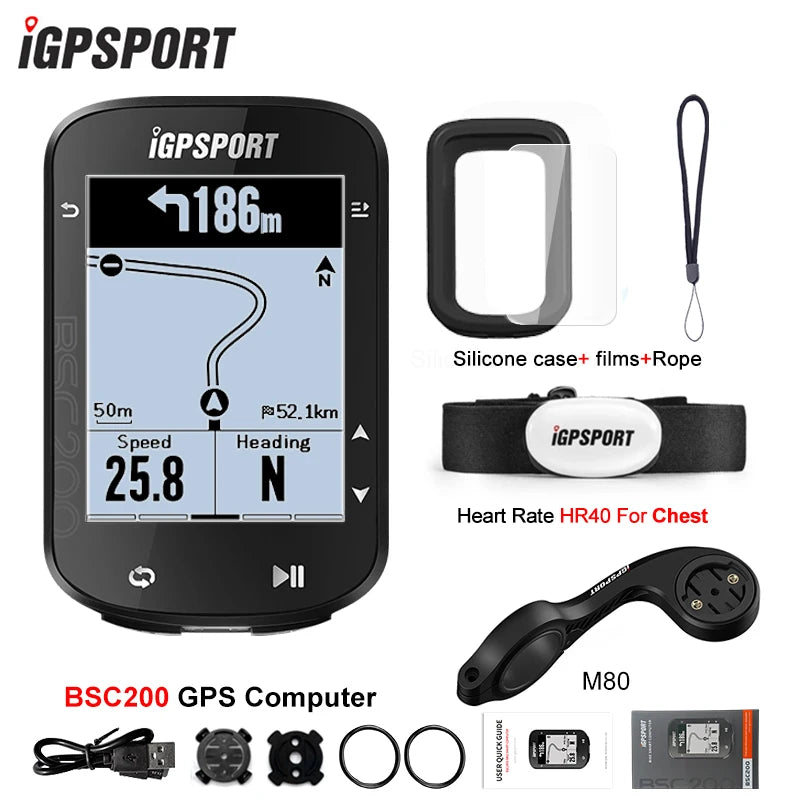 IGPSPORT BSC200 &ndash; Wireless GPS Navigation and Cycling Odometer BSC200 with HR40 1