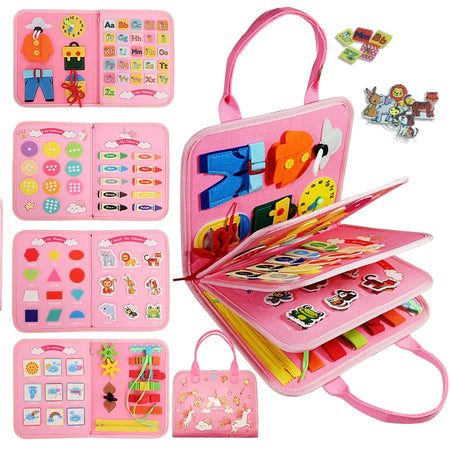 7-In-1 Montessori Busy Board &ndash; Educational Toy For Ages 3-6 Pink