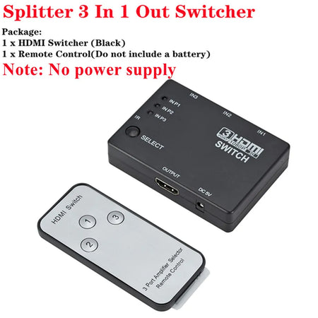 GRWIBEOU 4K 3x1 HDMI Switcher Adapter for Gaming and Multimedia Product H / <=0.5m / CHINA