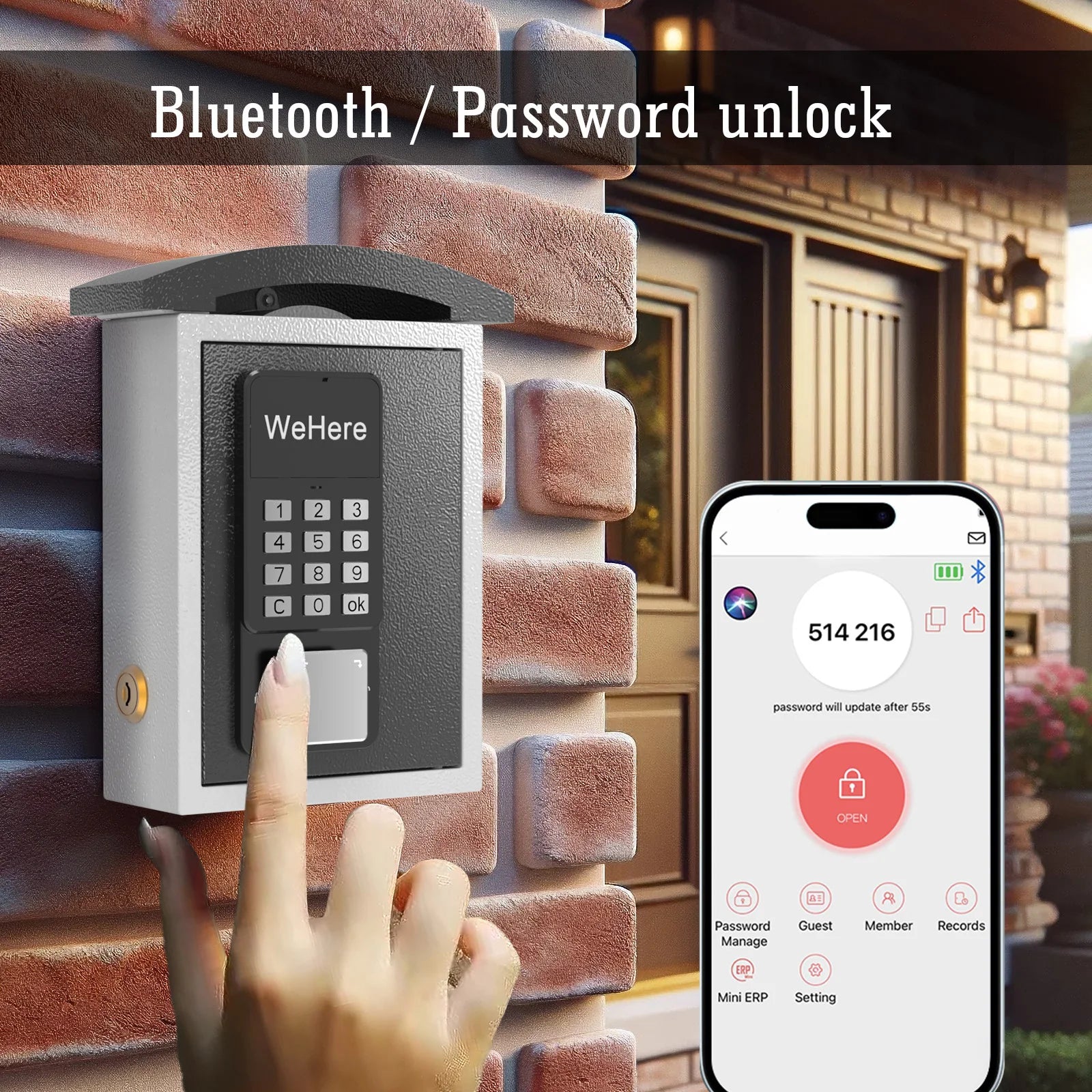 KB521 Password Smart Key Lock Box Wall Mount &ndash; Four Unlocks