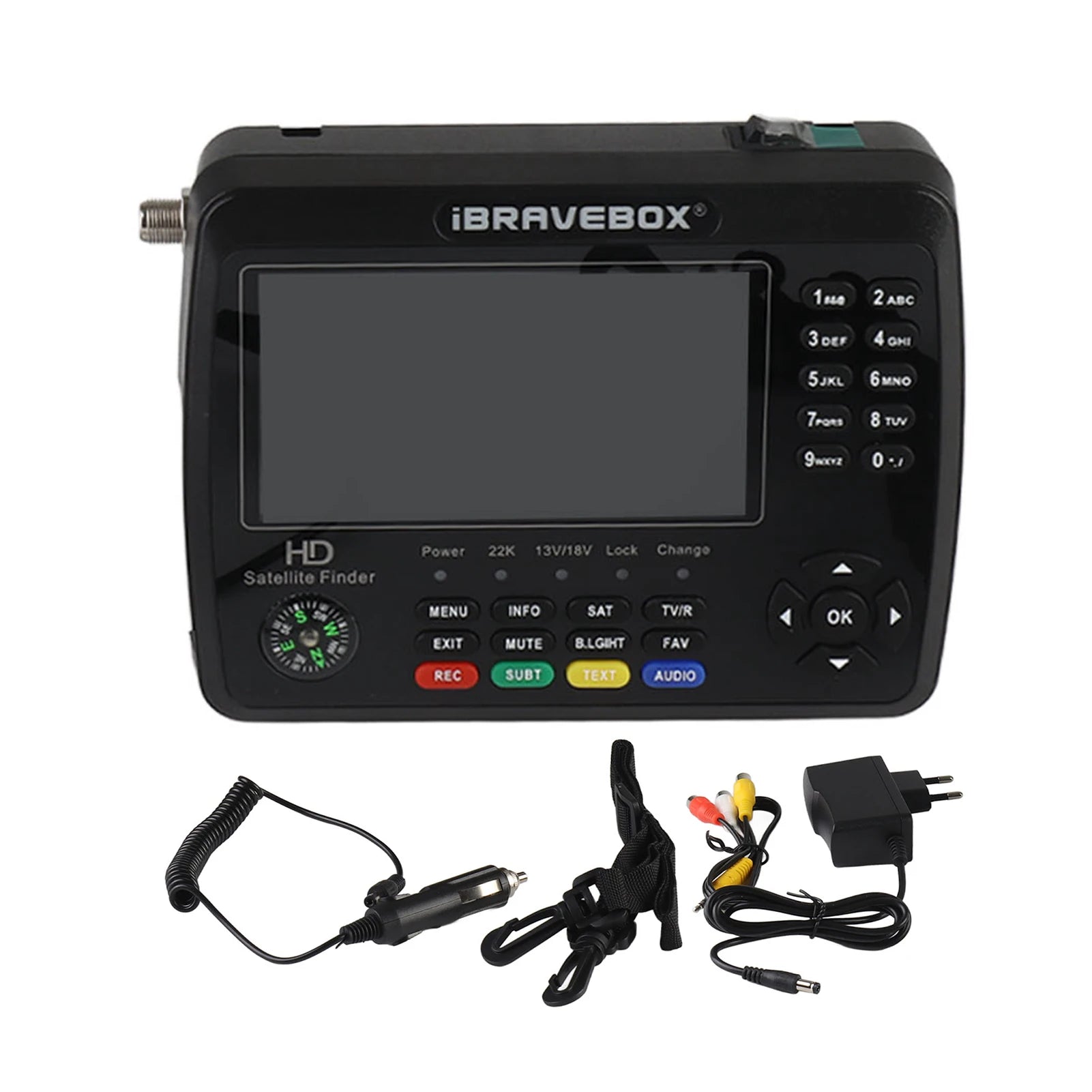 Qiilu Satellite Finder Meter &ndash; High Definition 4.3 Inch LCD black / EU Plug