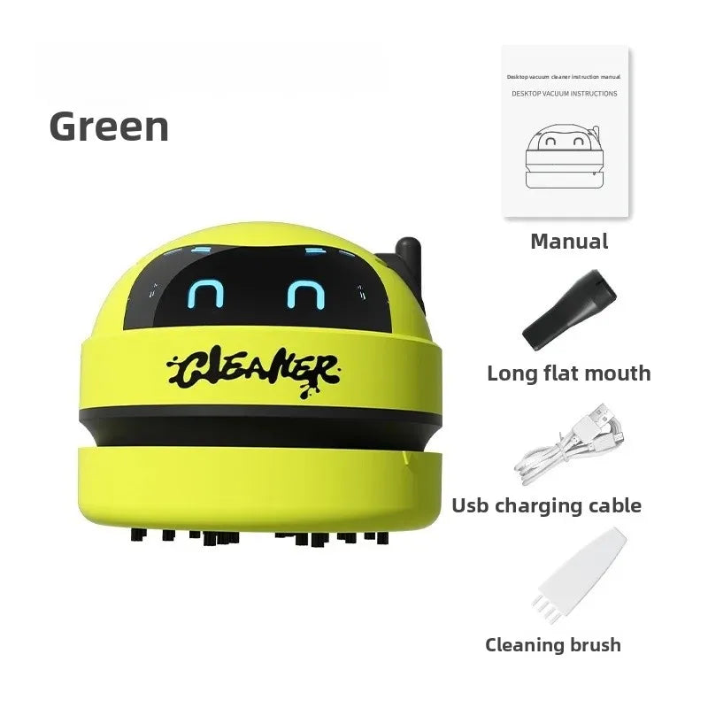 Handheld Desktop Vacuum Cleaner Mini &ndash; High Suction 8301 green graffiti version [charging model] 3 gear suction-Chinese version