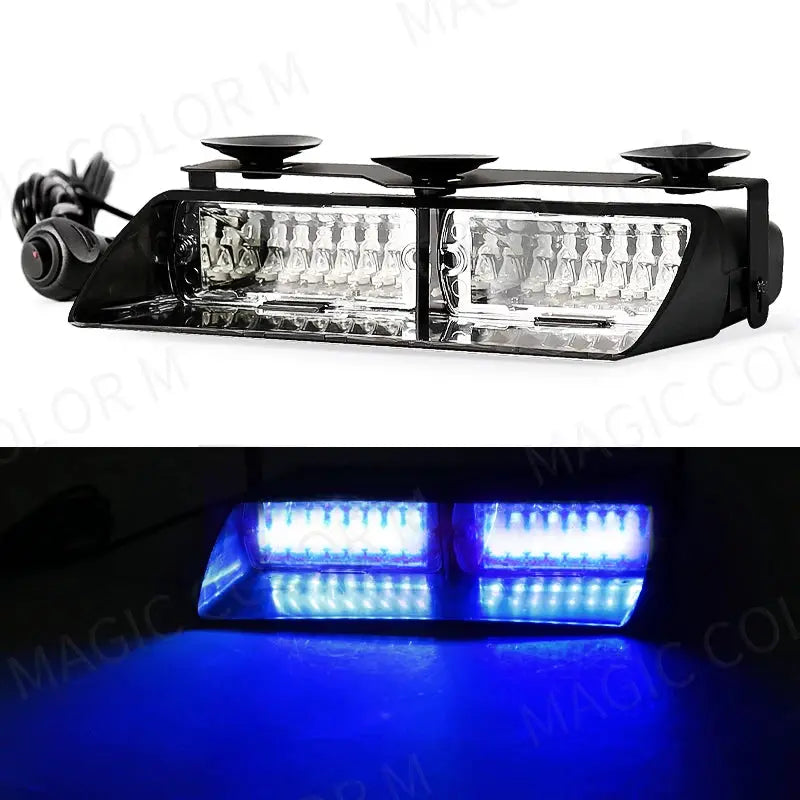 16 LED Strobe Signal Emergency Windshield Warning Beacon Lights Red Blue Yellow Amber White Green Auto Car Accessories by InterCyprus Trading Ltd