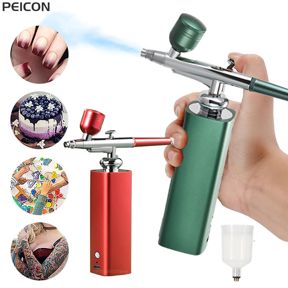 Portable Nail Art Airbrush Compressor for Nails, Makeup and Cake Decorating