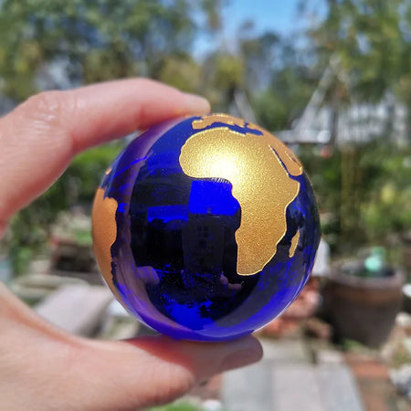 60mm Crystal Ball Blue World Globe Stand &ndash; Crystal Clarity 5 / 60mm