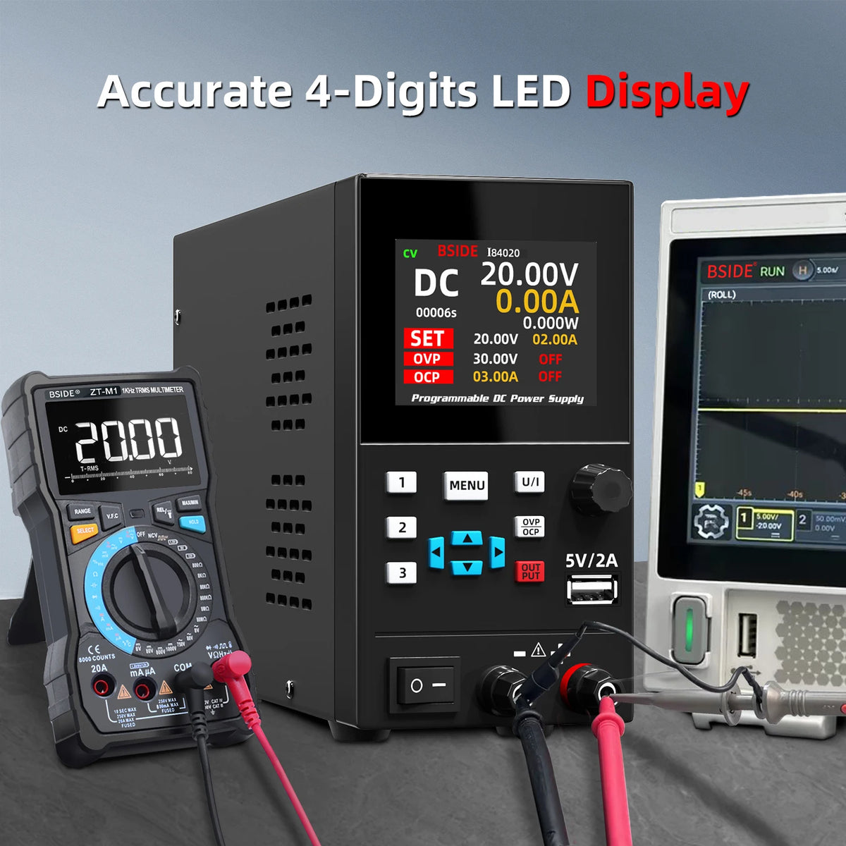 BSIDE DC Regulated Power Supply &ndash; Programmable Color Screen